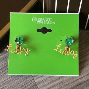 Lucky Gold and Green St Patrick’s Earrings